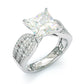 Jorrio handmade classic princess sterling silver simple style egagement ring
