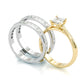 Jorrio handmade princess cut two tone sterling silver wedding ring bridal set