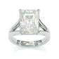 Jorrio handmade radiant cut created diamond vintage wedding ring sterling silver engagement ring