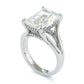 Jorrio handmade radiant cut created diamond vintage wedding ring sterling silver engagement ring