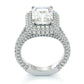 Jorrio handmade classic radiant cut created diamond sterling silver wedding ring engagement ring