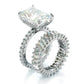 Jorrio handmade radiant cut created diamond sterling silver wedding ring bridal set