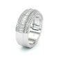 Jorrio Handmade Emerald Cut Sterling Silver Eternity Women's Band  Wedding Ring
