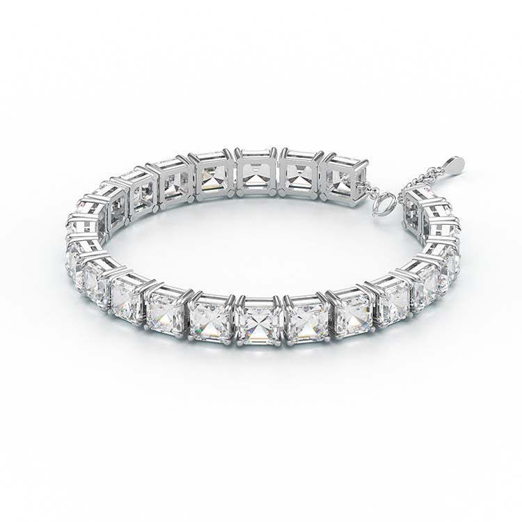 Jorrio handmade Asscher Cut Diamond Vintage Sterling Silver Bracelet