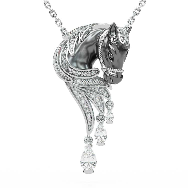Jorrio Handmade Classic Horse Necklace & Earrings Jewelry Set