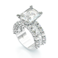 Jorrio handmade radiant cut vintage sterling silver engagement ring wedding ring
