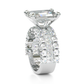 Jorrio handmade radiant cut vintage sterling silver engagement ring wedding ring