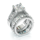 Jorrio handmade created diamond round cut sterling silver bridal set