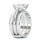 Jorrio handmade princess cut Moissanite anniversary ring wedding ring bridal set
