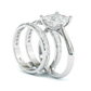 Jorrio handmade princess cut 2 pcs sterling silver wedding ring bridal set