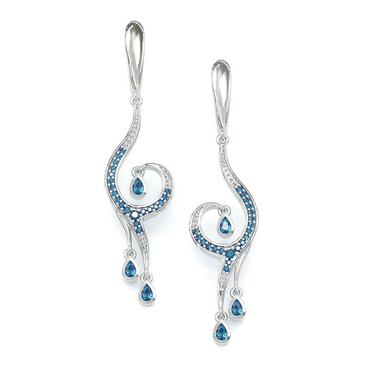 Jorrio Handmade Stylish Sapphire Sterling Silver Earrings
