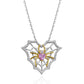 Jorrio Handmade Pink Heart Cobweb Sterling Silver Diamond Necklace