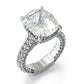 Jorrio 5ct cushion cut created sterling silver engagement ring
