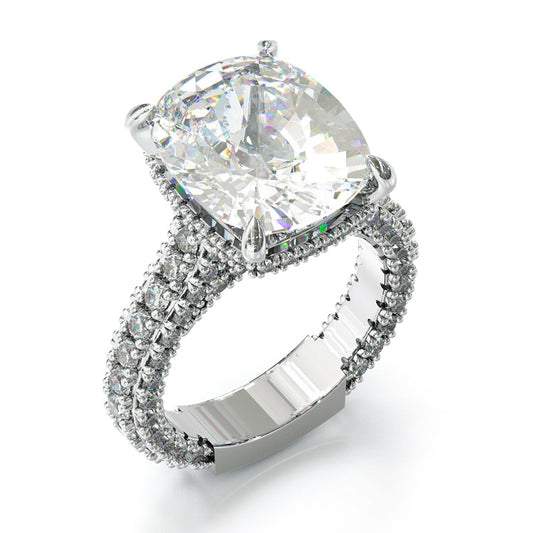 Jorrio 5ct cushion cut created sterling silver engagement ring