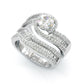 Jorrio charming round cut sterling silver ring set