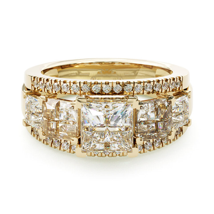 Jorrio princes cut brilliant sterling silver ring