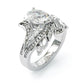 Jorrio luxury pear cut wave design sterling silver ring