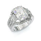 Jorrio 5ct radiant cut brilliant sterling silver ring