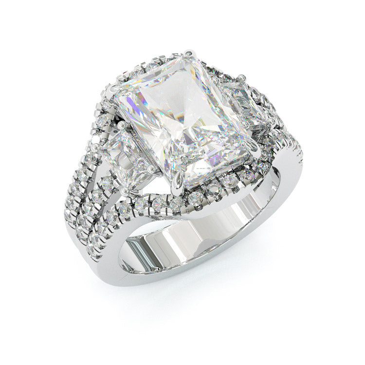 Jorrio 5ct radiant cut brilliant sterling silver ring