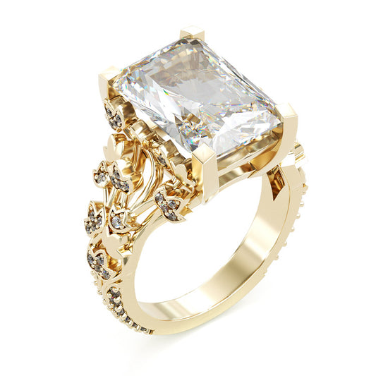 Jorrio handmade gold 20ct radiant cut brilliant sterling silver engagement ring