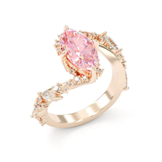 Jorrio chic 3ct marquise cut L-Rhodolite gemstone sterling silver ring