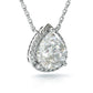 Jorrio 3ct pear cut halo elegant sterling silver necklace