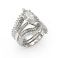 Jorrio handmade 3 ct marquise cut 3 pcs vintage diamond sterling silver wedding bridal ring set