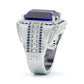 Jorrio handmade vintage-style radiant cut blue sapphire men’s ring