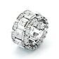 Jorrio Handmade Bold Square-link Princess Stone Full-iced Men’s Band Ring