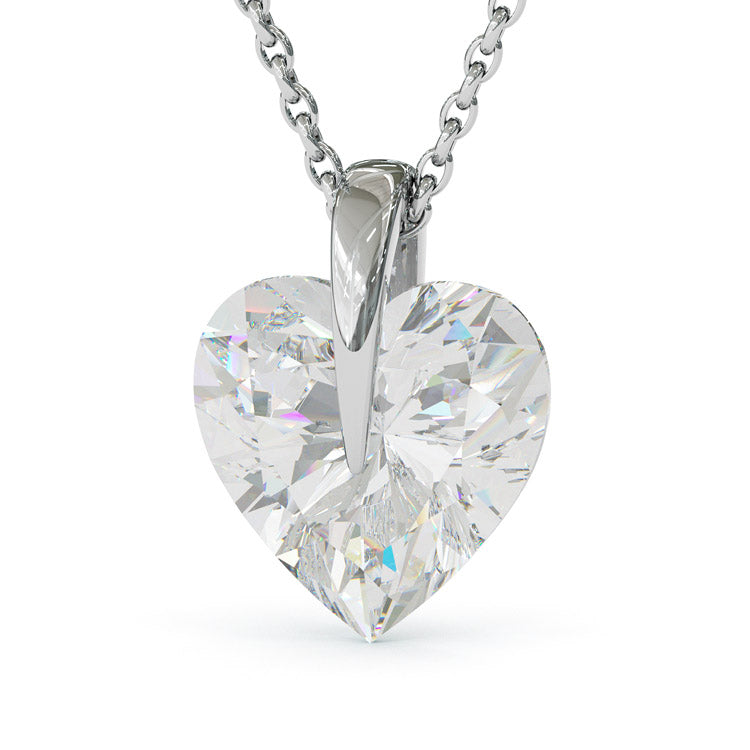 Jorrio gold hear cut romance sterling silver necklace