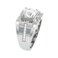 Jorrio handmade geometric round cut bold brilliance men's ring