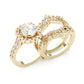 Jorrio halo round cut 2ct sterling silver ring set