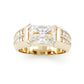 Jorrio handmade 6ct radiant cut bezel set men's wedding band ring
