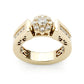 Jorrio handmade 3ct round cut arm engraved sterling silver ring