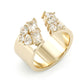 Jorrio gold open-front multi-cut 9-stones unique sterling silver ring