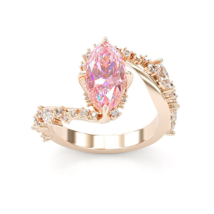 Jorrio chic 3ct marquise cut L-Rhodolite gemstone sterling silver ring