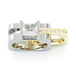 Jorrio Handmade Princess Cut Geometric Two Tone Men's Ringset