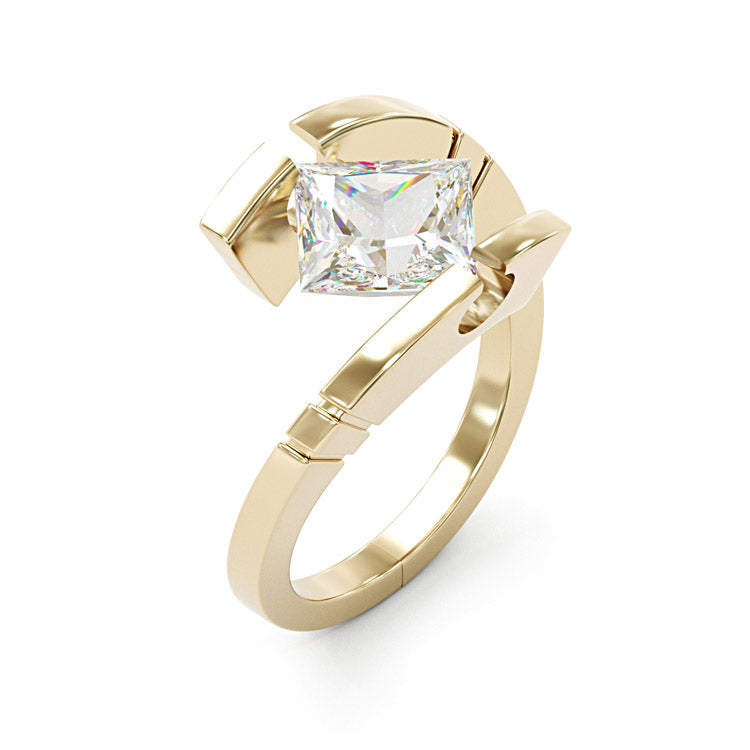 Jorrio chic 3ct princess cut moissanite sterling silver ring