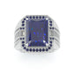 Jorrio handmade vintage-style radiant cut blue sapphire men’s ring