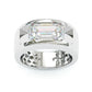 Jorrio handmade 4CT bold emerald cut chic & statement moissanite ring