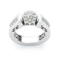 Jorrio handmade 3ct round cut arm engraved sterling silver ring
