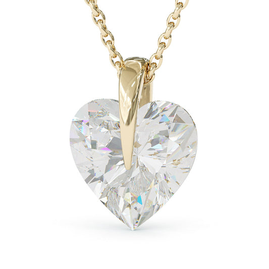 Jorrio gold hear cut romance sterling silver necklace