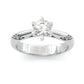 Jorrio 1ct round cut moissanite sterling silver ring