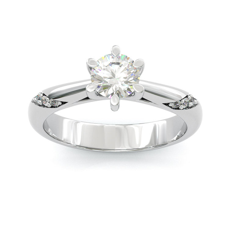 Jorrio 1ct round cut moissanite sterling silver ring