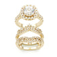 Jorrio halo round cut 2ct sterling silver ring set