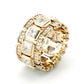 Jorrio Handmade Bold Square-link Princess Stone Full-iced Men’s Band Ring