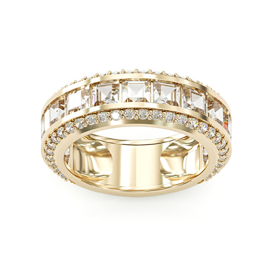 Jorrio handmade vintage princess cut gold-color sterling silver ring