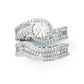 Jorrio charming round cut sterling silver ring set