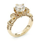 Jorrio gold 2ct round cut sterling silver moissanite engagement ring