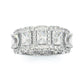 Jorrio emerald cut halo dazzling sterling silver ring